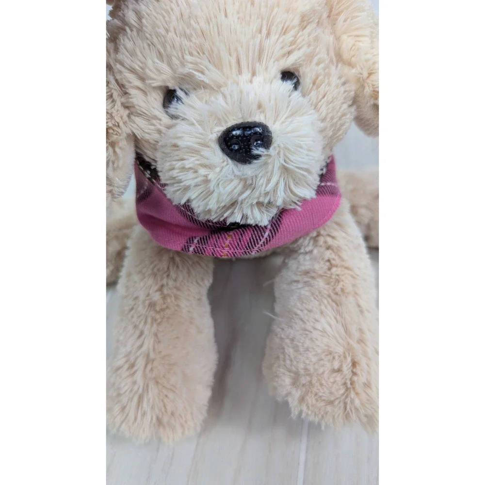 Dressbarn Plush Puppy Dog Tan Pink Bandana 2010 Yellow Lab Retriever Cancer Logo